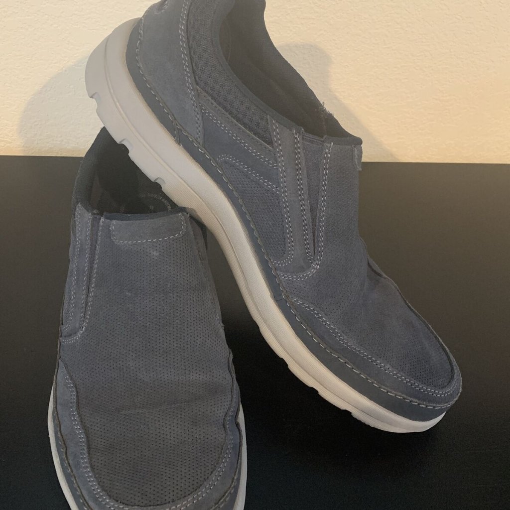 Rockport Xcs Sneaker Blue Leather Moccasins Ch4942 Men's Size 11.5w Lightweight